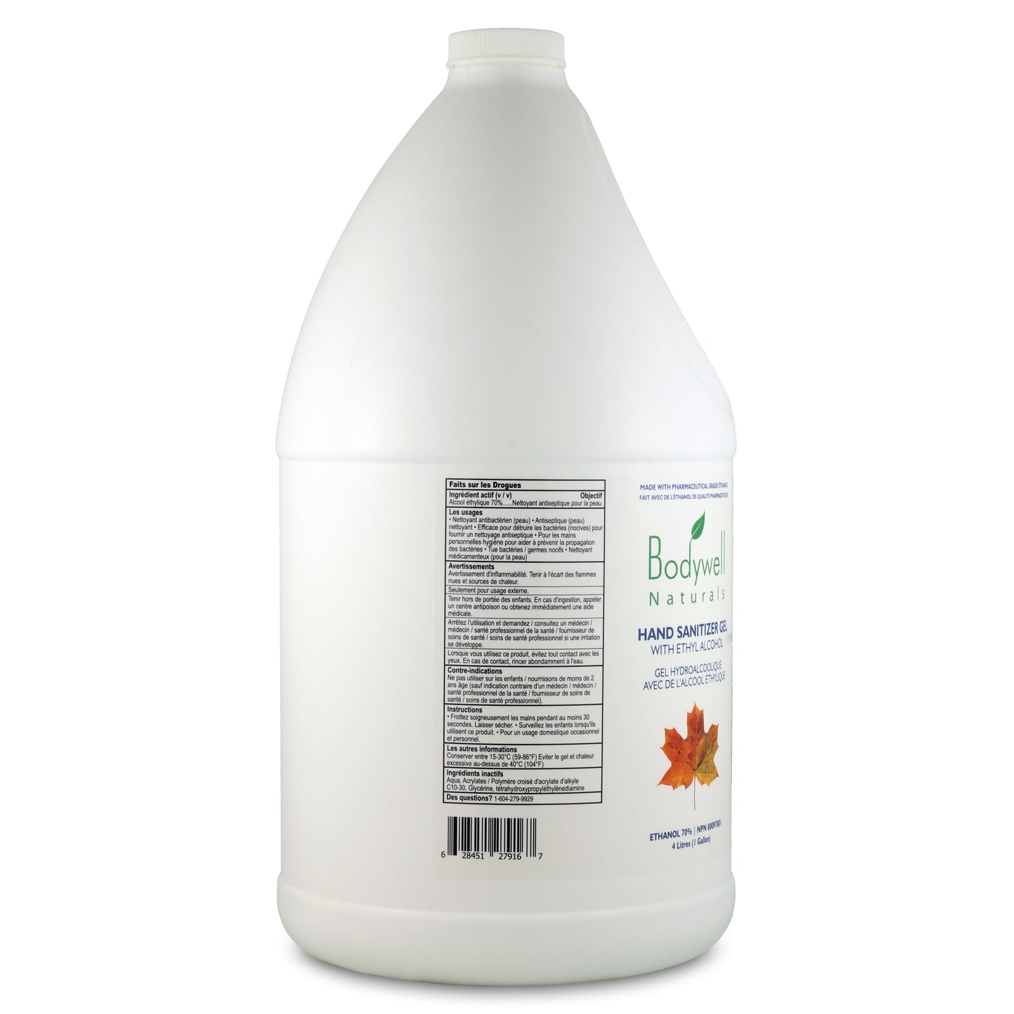 Hand Sanitizer Gel, No Added Fragrance (4 Litres) With Pump