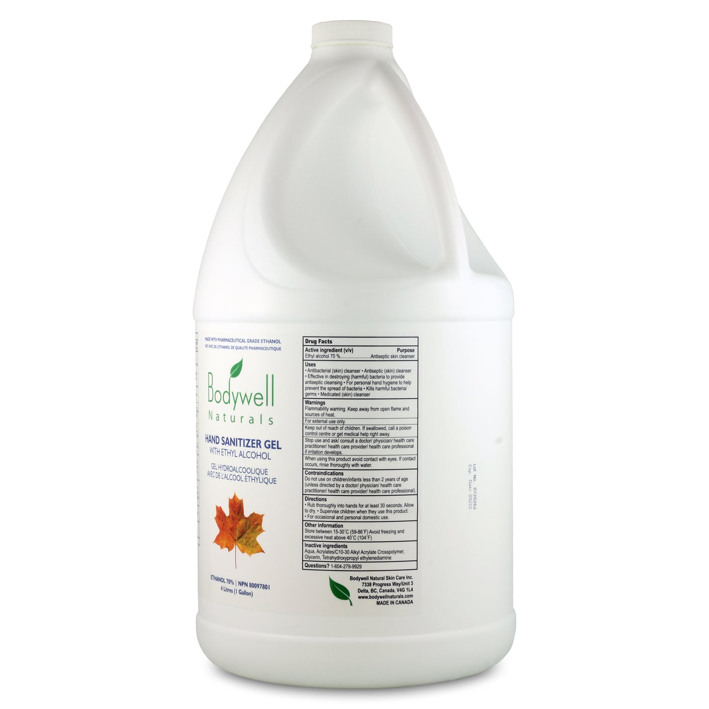 Hand Sanitizer Gel, No Added Fragrance (4 Litres) With Pump