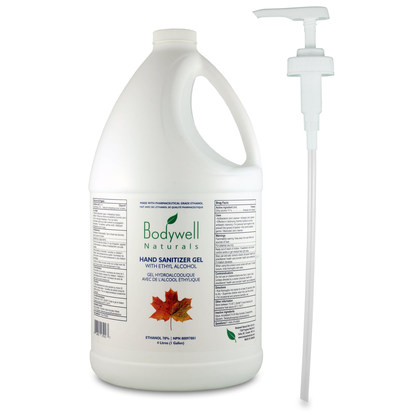 Hand Sanitizer Gel, No Added Fragrance (4 Litres) With Pump